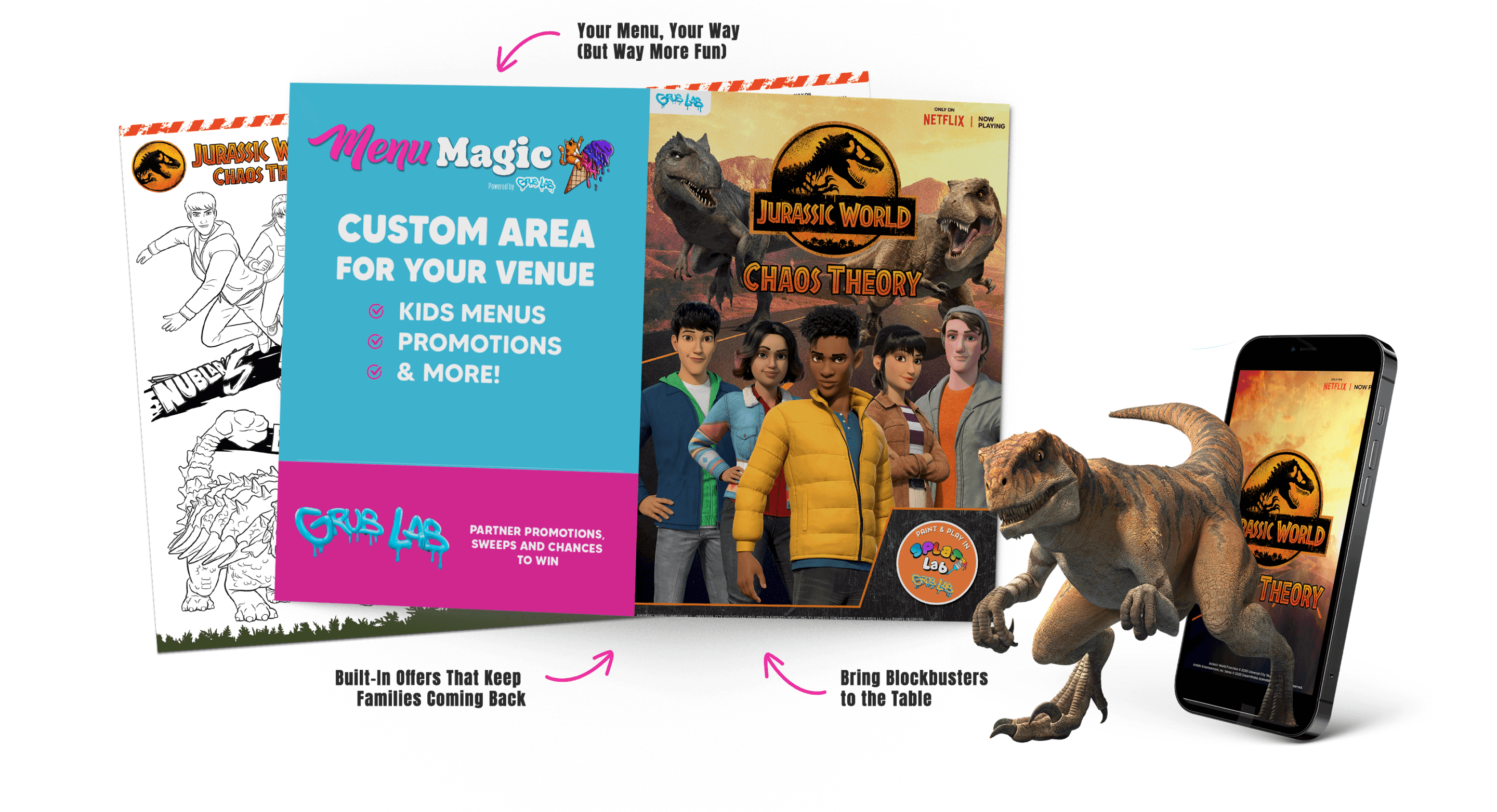 Grub Lab pricing showing $62 per month membership with customisable booklets